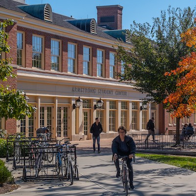 Exterior of the Armstrong Student Center where the Center for Career Exploration is located.