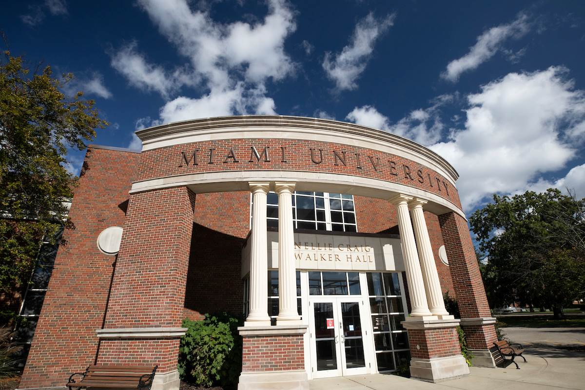 The main entrance of Nellie Craig Walker Hall where the Student Success Center is located