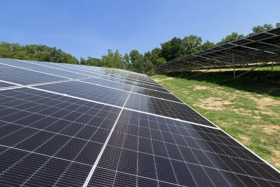 Close up of solar panel.