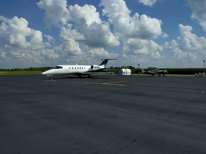 a small plane on a runway