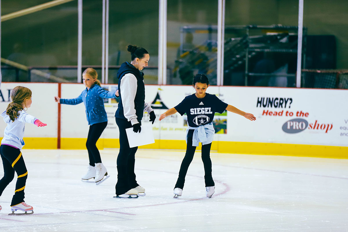 Child learning to skate