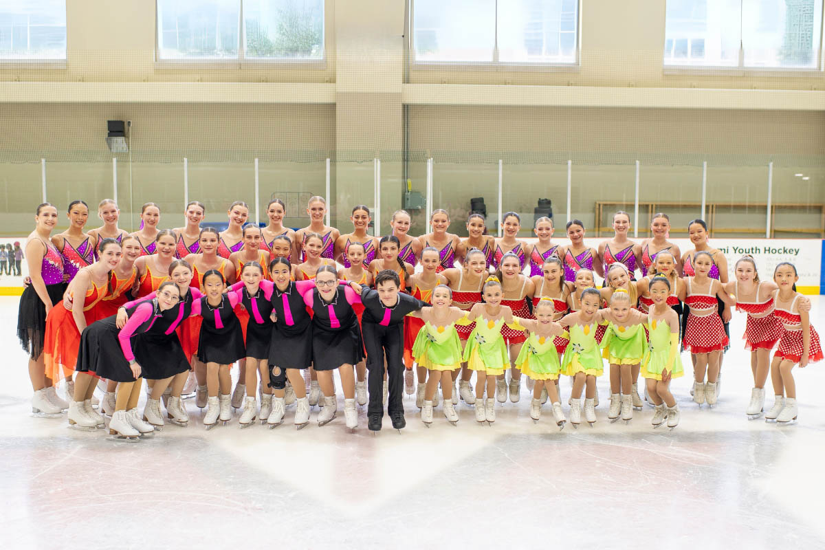 group of skating academy participants