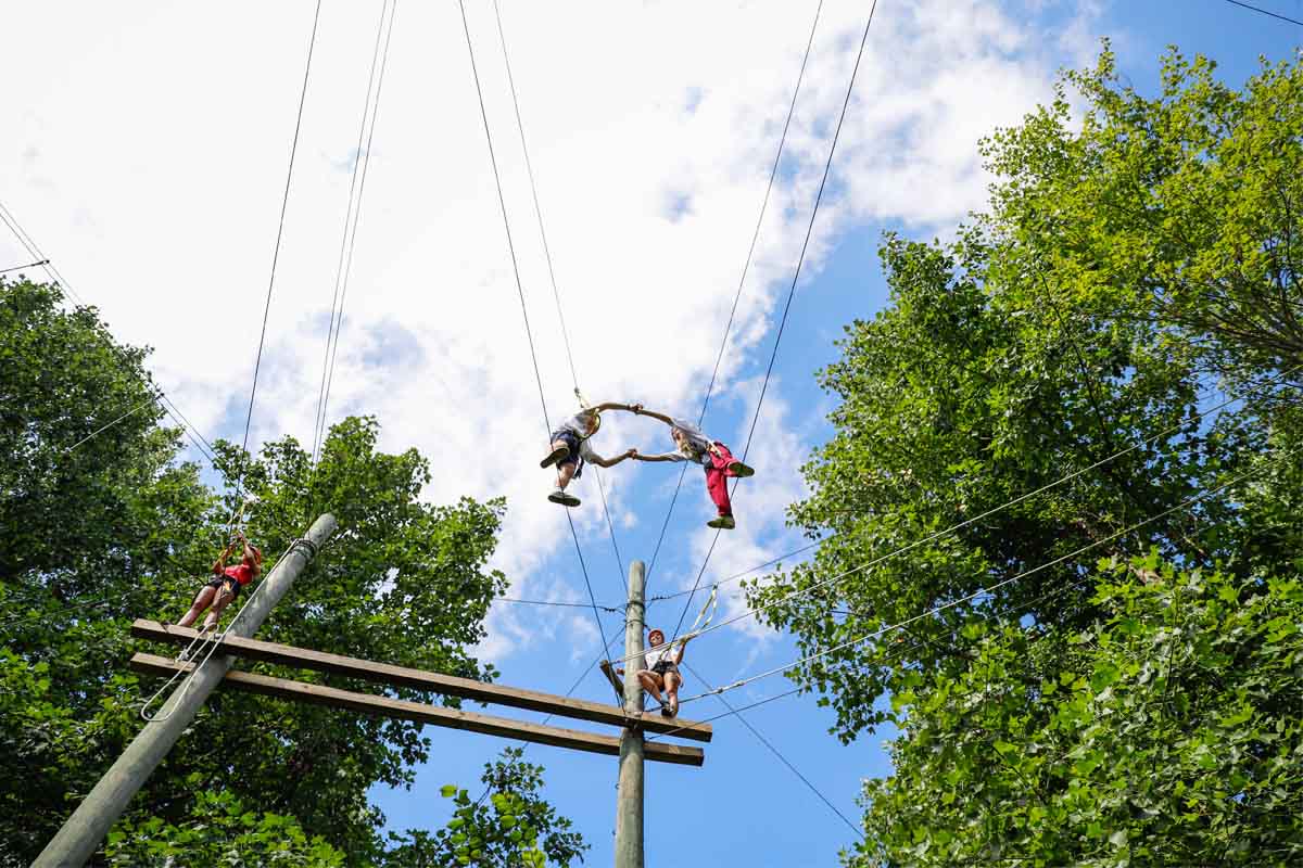 High school students working together on a project