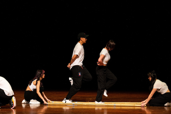 Students performing in a play