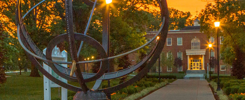 The sundial at dusk