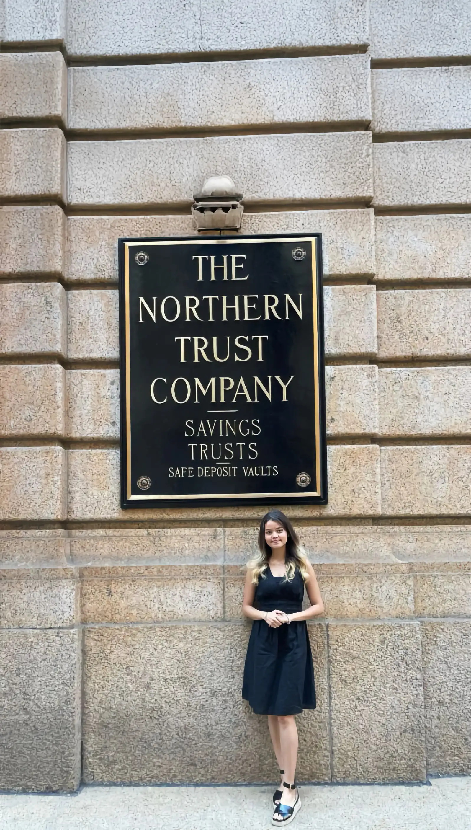 Photo of a Miami student at their internship experience with Northern Trust