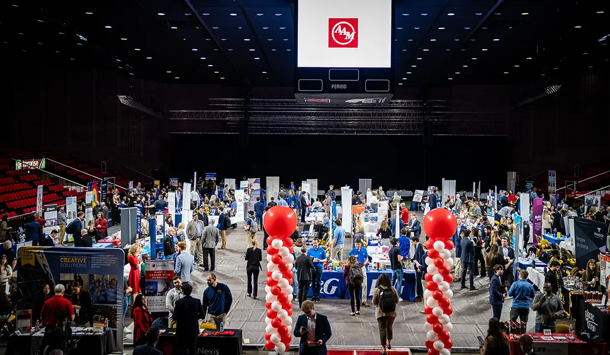 Image of a career partner logo displayed on the Career Fair jumbotron