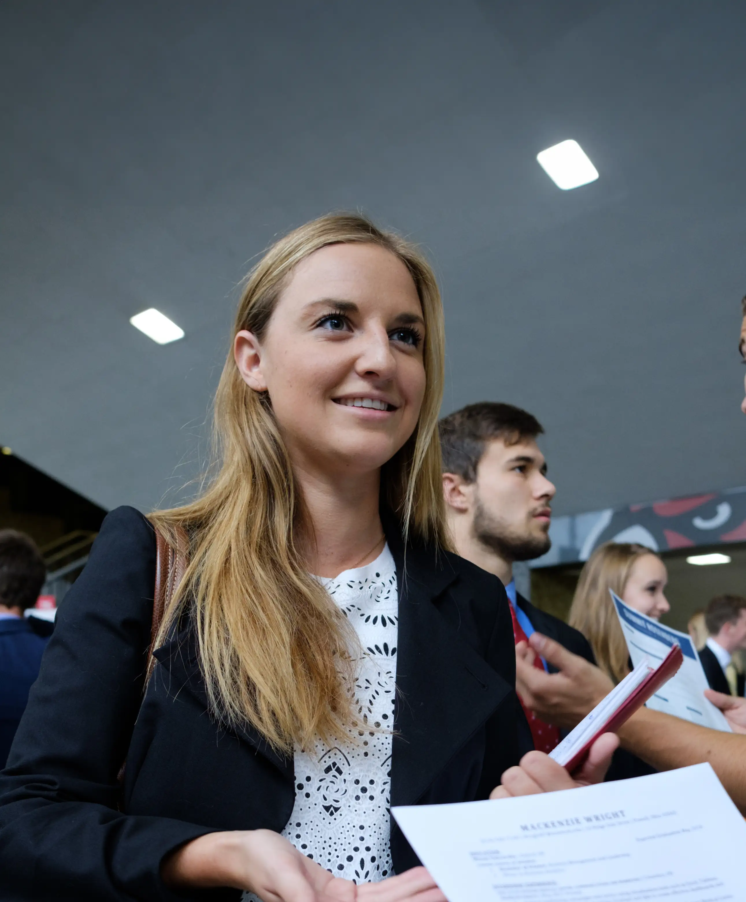 Female student at a job fair.