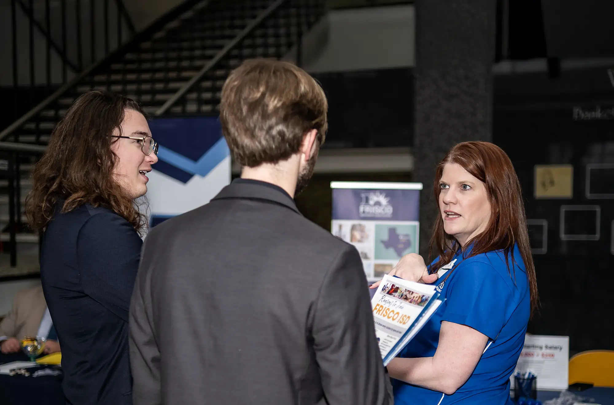 Employer speaking with a student