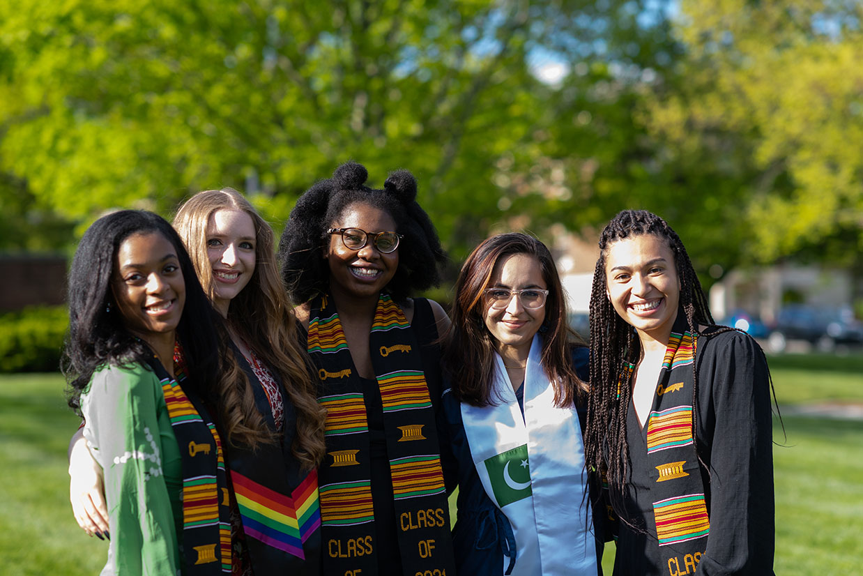 Students at an outdoor festival.