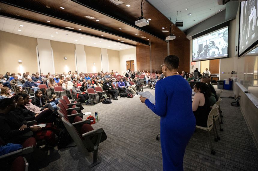 Faculty at a Lived Experiences lecture.