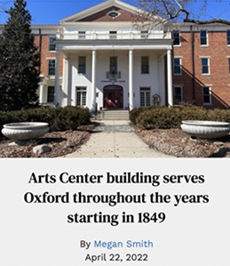 Screenshot of a news story regarding the history of Miami University.