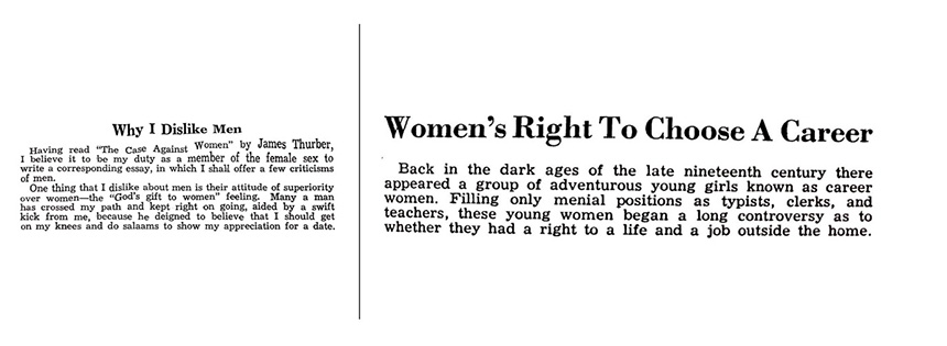 Screenshot of news clippings for the Why I Dislike Men Project.