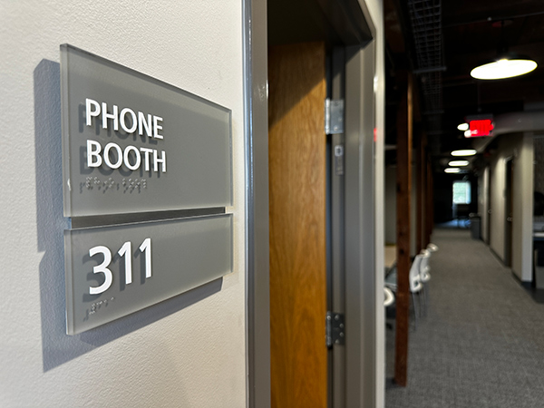 outside view of a phone booth space