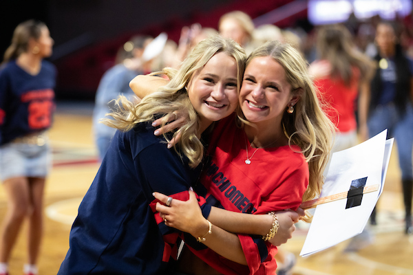 Panhellenic bid day at Millett Hall. 