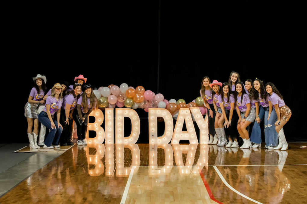 Panhellenic bid day at Millett Hall. 