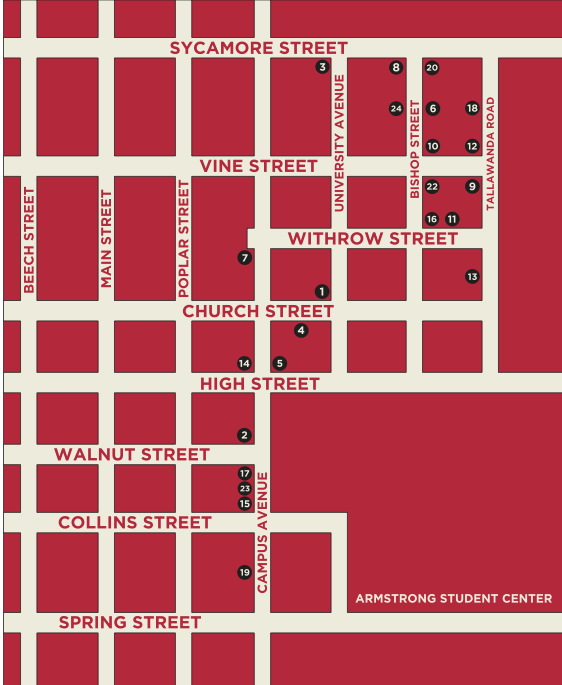 Fraternity Chapter Houses Map.