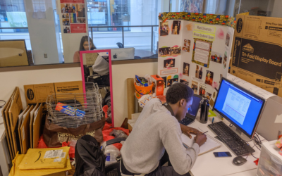 Busy student org office in Armstrong