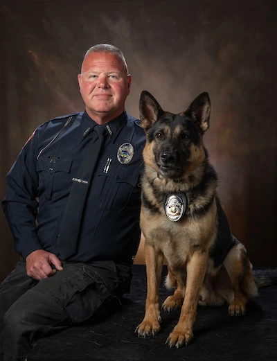 Officer Keith Hibbard and K-9 Leo