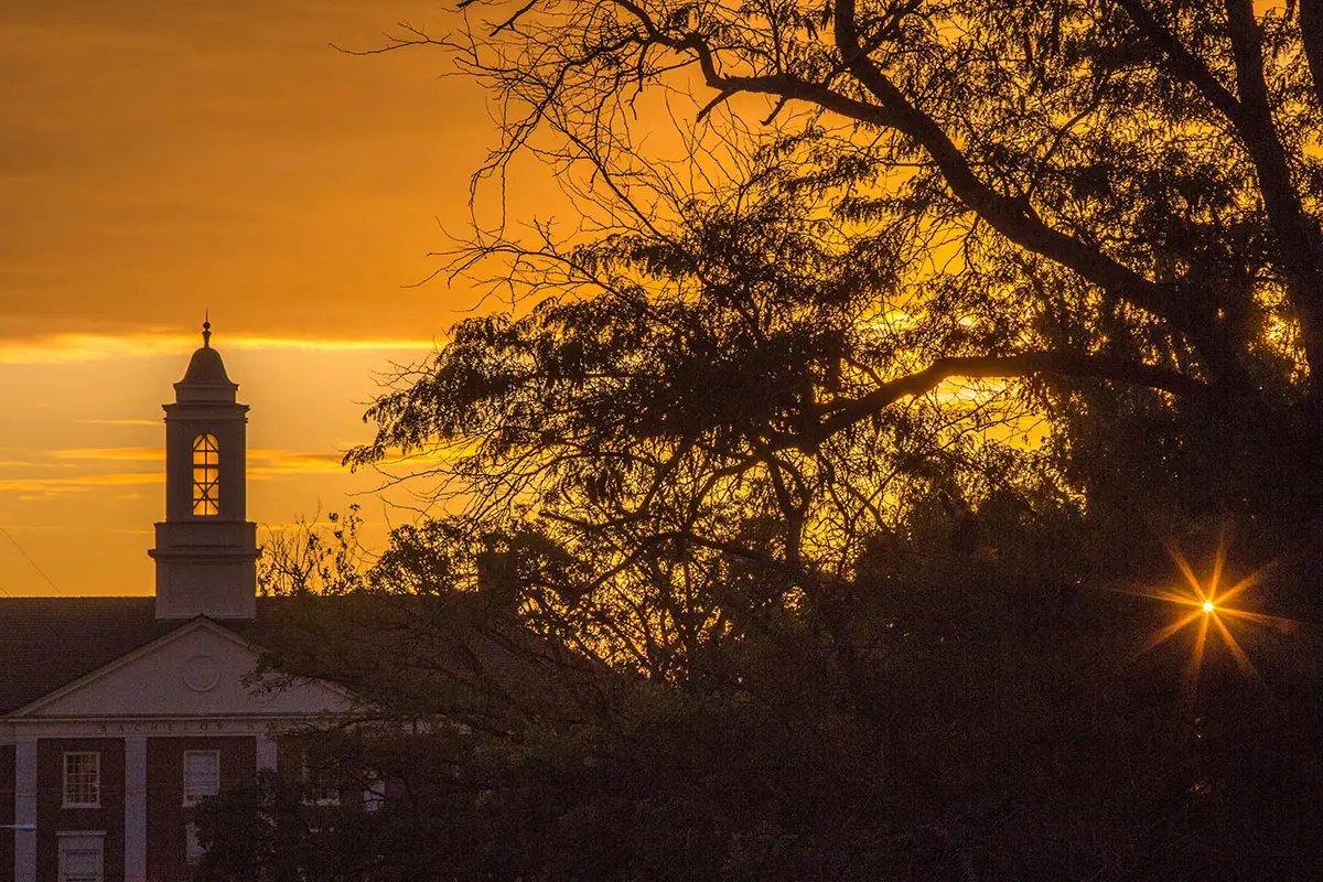 Sunrise on campus.