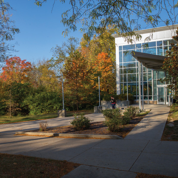 Miami University Middletown Campus Levey Hall with fall leaves