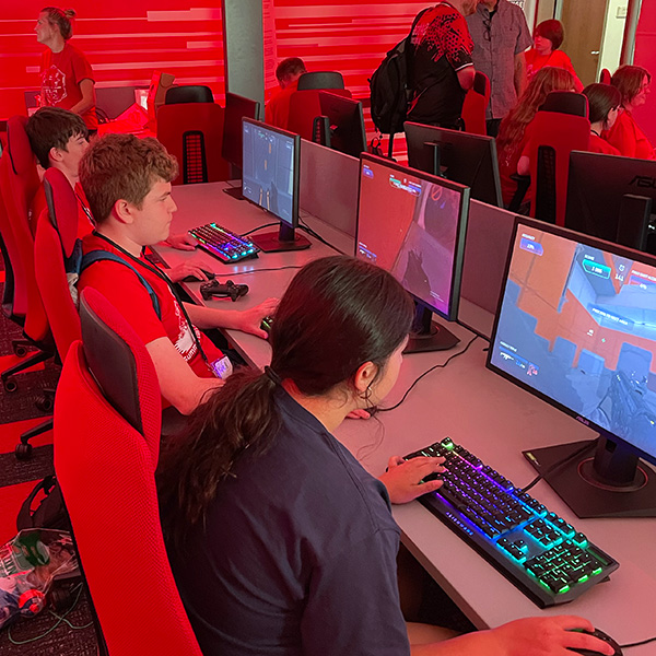 A group of campers enjoying eSports at Miami University