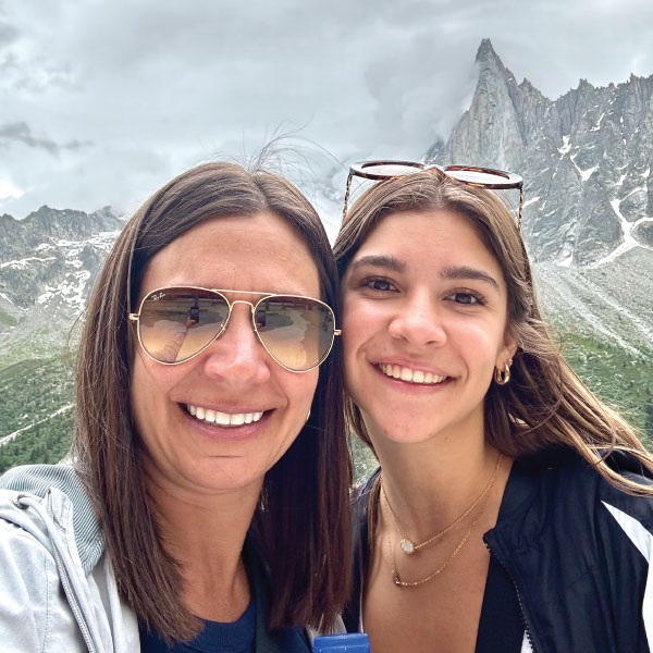 Anna Ressler with a student during their study abroad trip in Luxembourg.