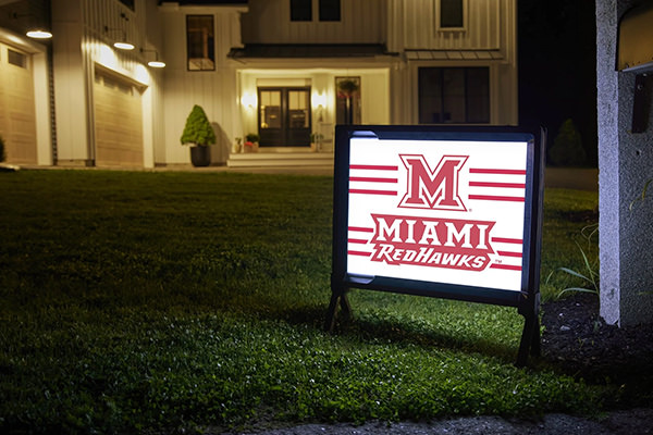 light up sign for Miami RedHawks