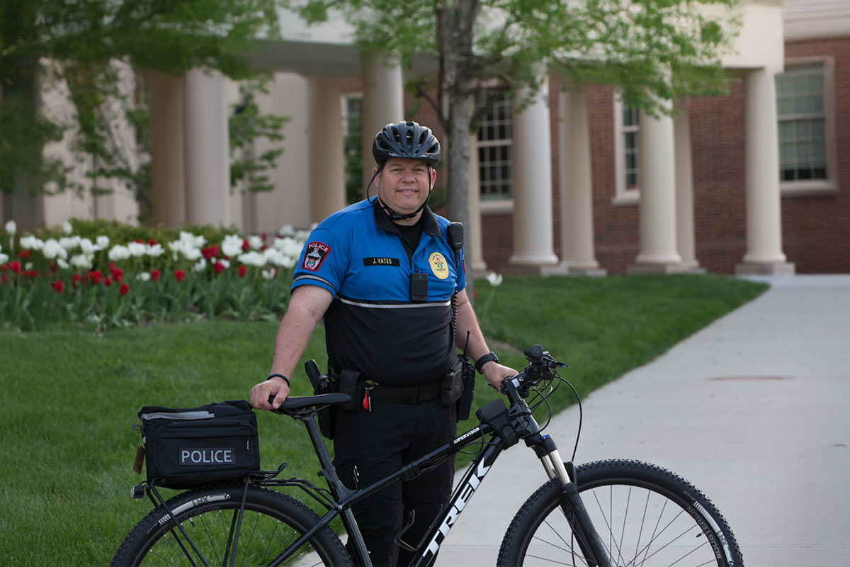 mupd officer with a bike