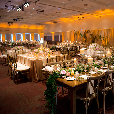 wedding table at armstrong student center